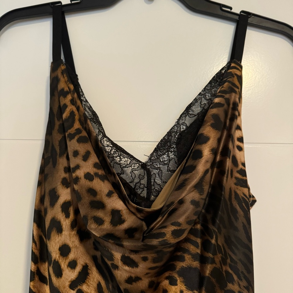 L'AGENCE Leopard Print Slip Maxi Dress in Brown and Black - Picture 6 of 9